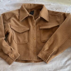 Cropped Tan Shacket